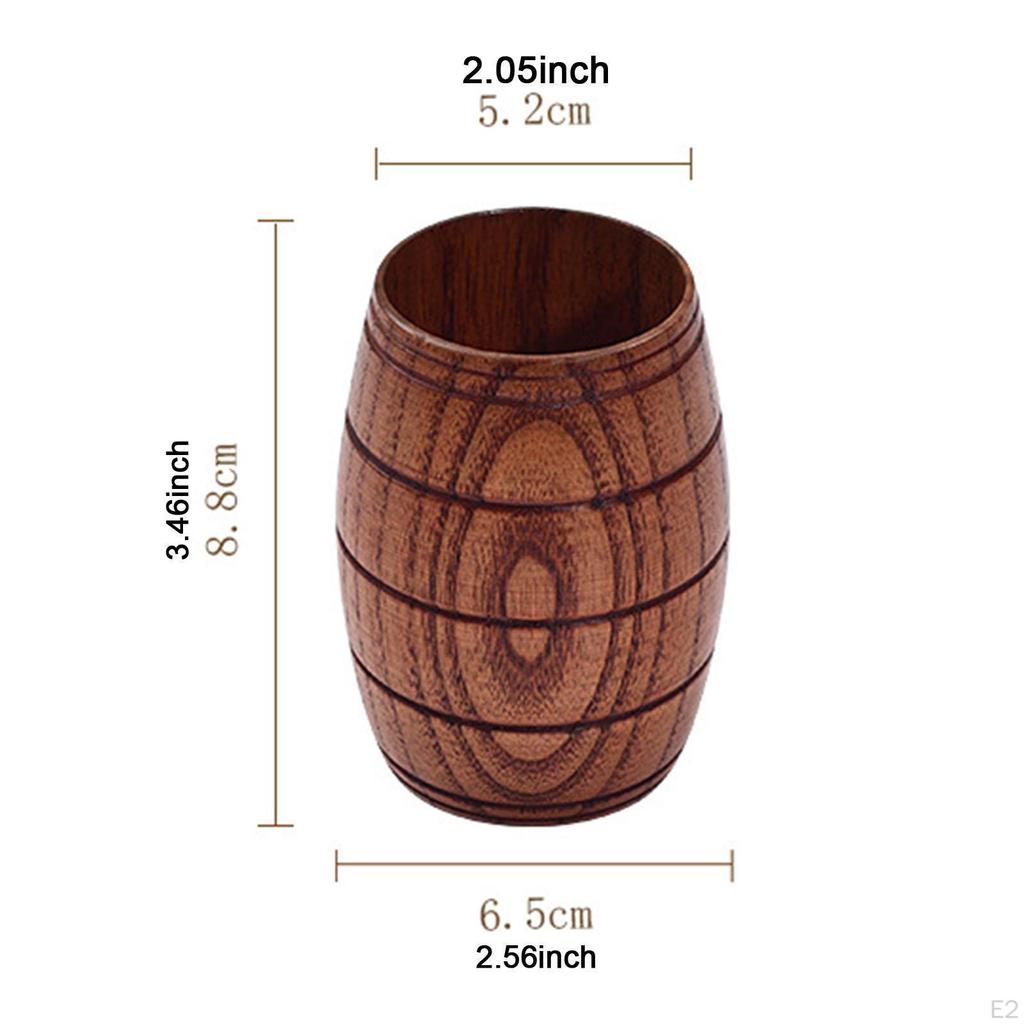 Pivní hrnek ve tvaru sudu, multifunkční minimalistický klasický dřevěný hrnek na kávu