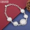 925 Sterling Silver Five Fireworks Side Chain Bracelet Gift Jewelry