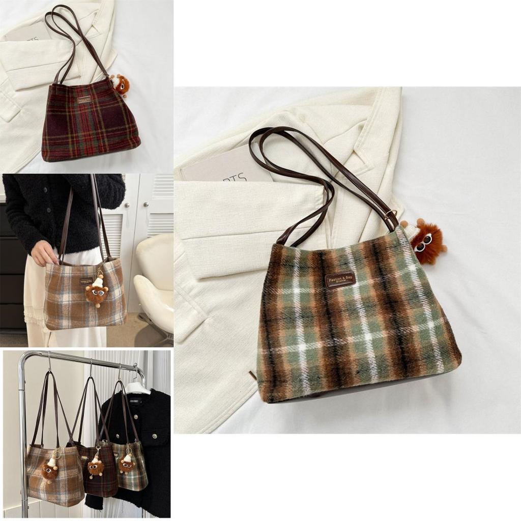 2023 New Style Woolen Street Fashion Tote Bag For Women With Large Capacity