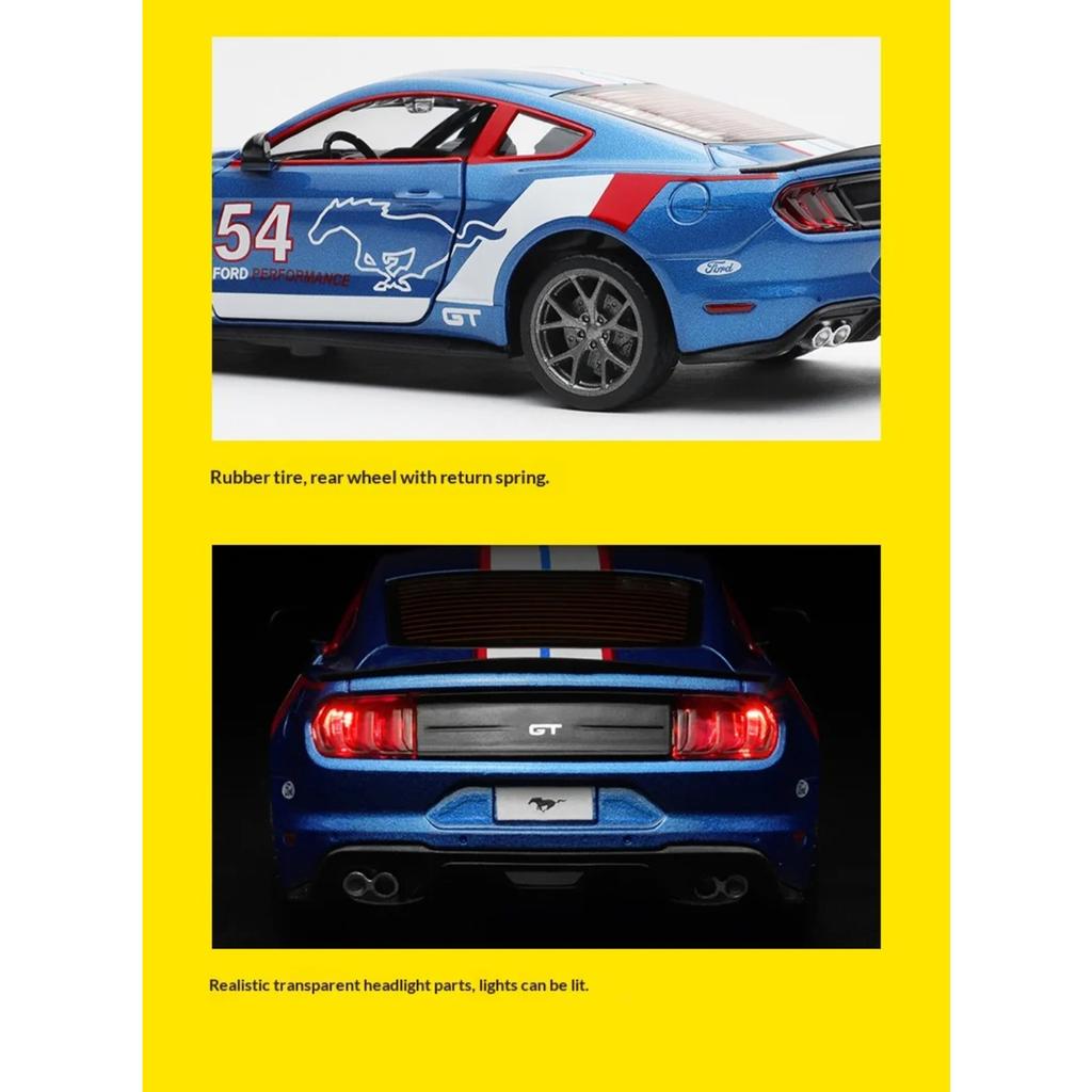 1/34 Scale Ford Mustang GT2018 Alloy Car Model Adult Collectible Toys Racing Car Model Ornament
