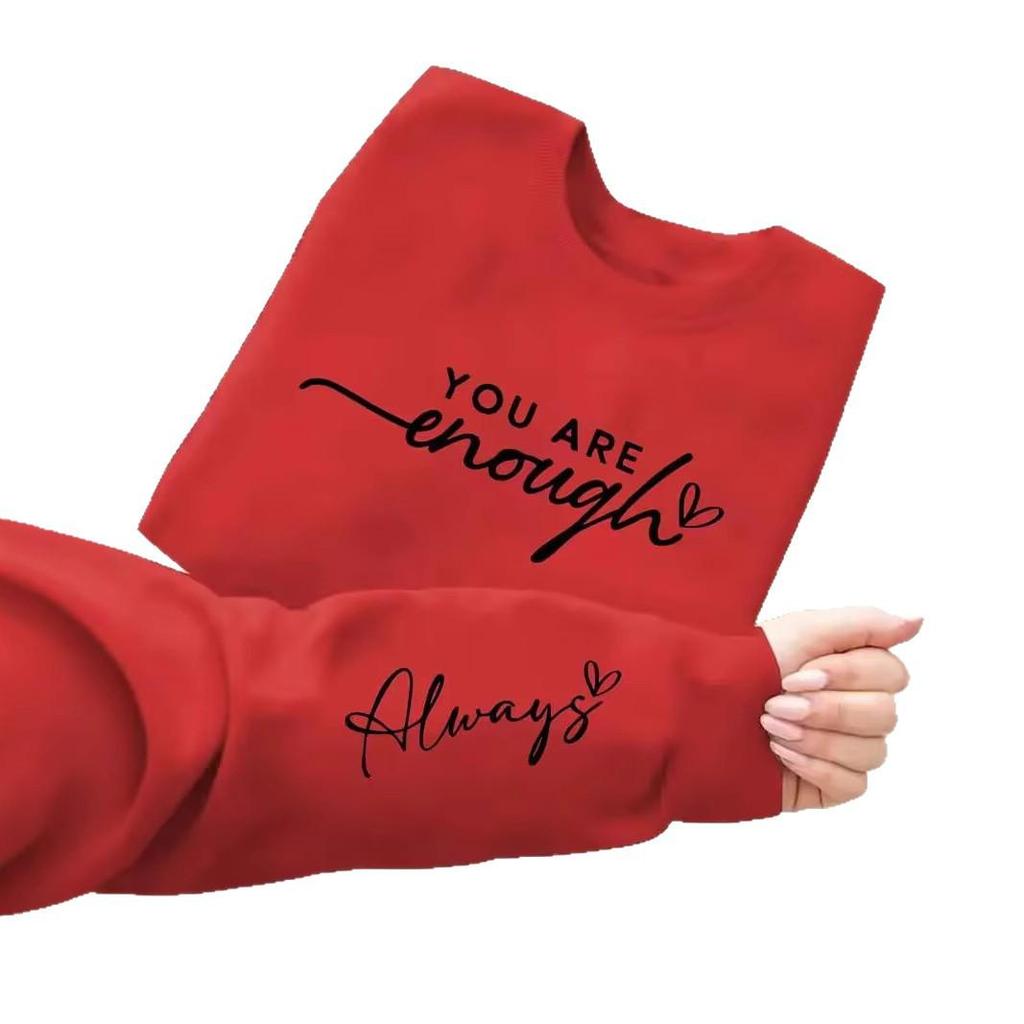 European Size "You Are Enough" Graphic Sweatshirt