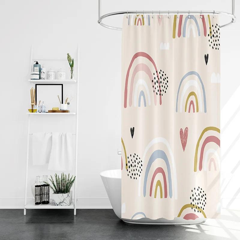 isn't wind simple home bathroom shower curtain small fresh partition  waterproof mildew-proof opaque