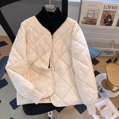 Automne Hiver Chaud Court Col V Parka Femmes Décontracté Couleur Unie Lingge Poche Bouton Pression Lâche Manteau Vestes Vêtements D'extérieur