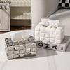 Electroplated Ceramic Tissue Box Creative Napkin Tissue Holder Nordic Home Decoration Art Living Room Tissue Storage Box