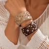 Punk Leather Diamond Rivet Geometric Bracelet Hip Hop Bracelet Jewelry