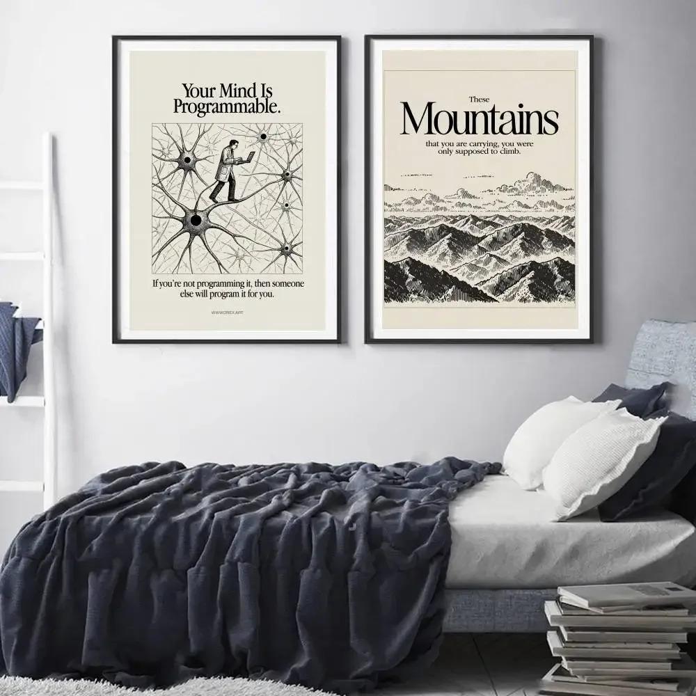 Minimalist Motivational Quotes Inspirational Discipline Art Poster Art Canvas Painting Poster and Print Picture for Living Room Decor