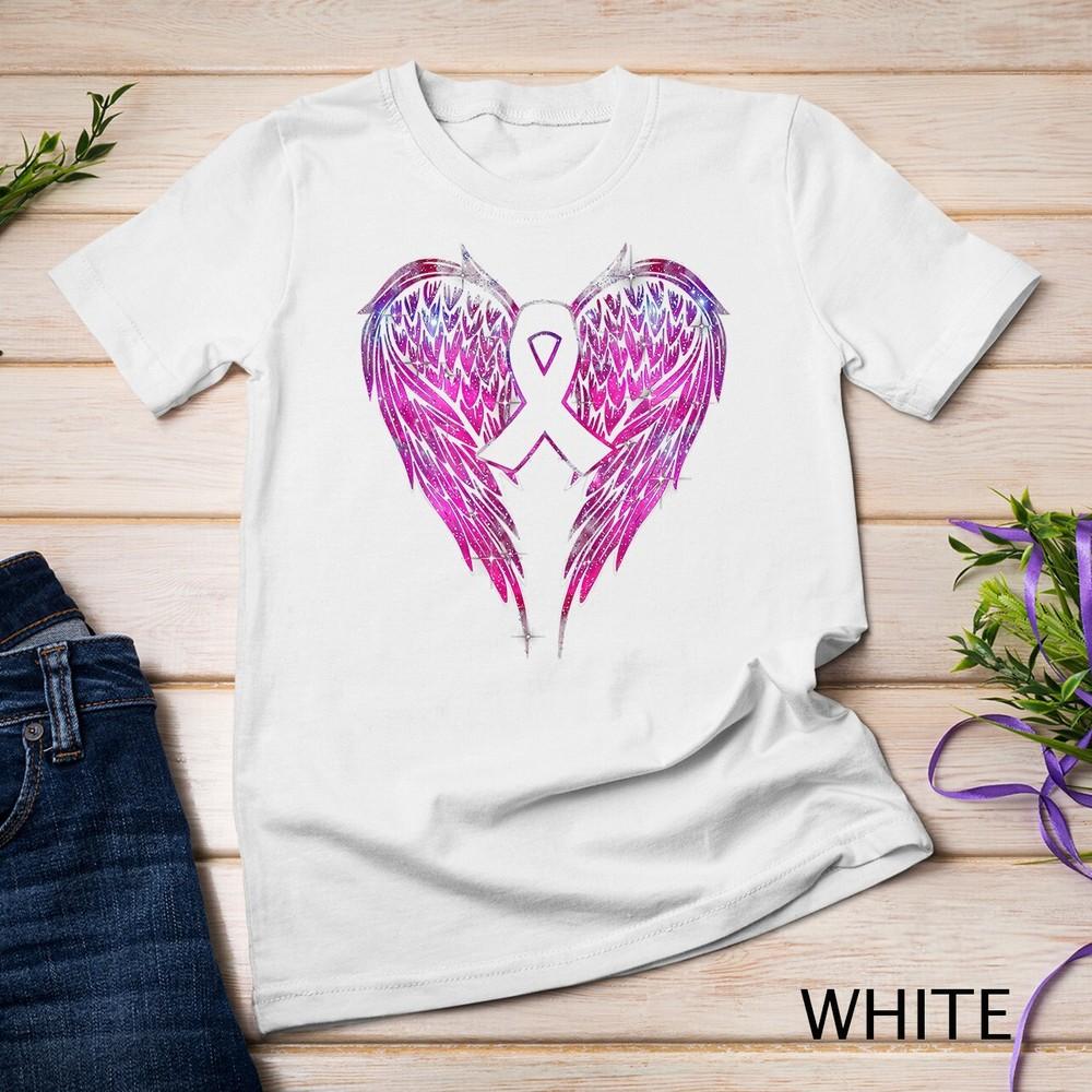 

Pink Angel Wing and Hope For Breast Cancer Awareness Month Unisex T-shirt XL