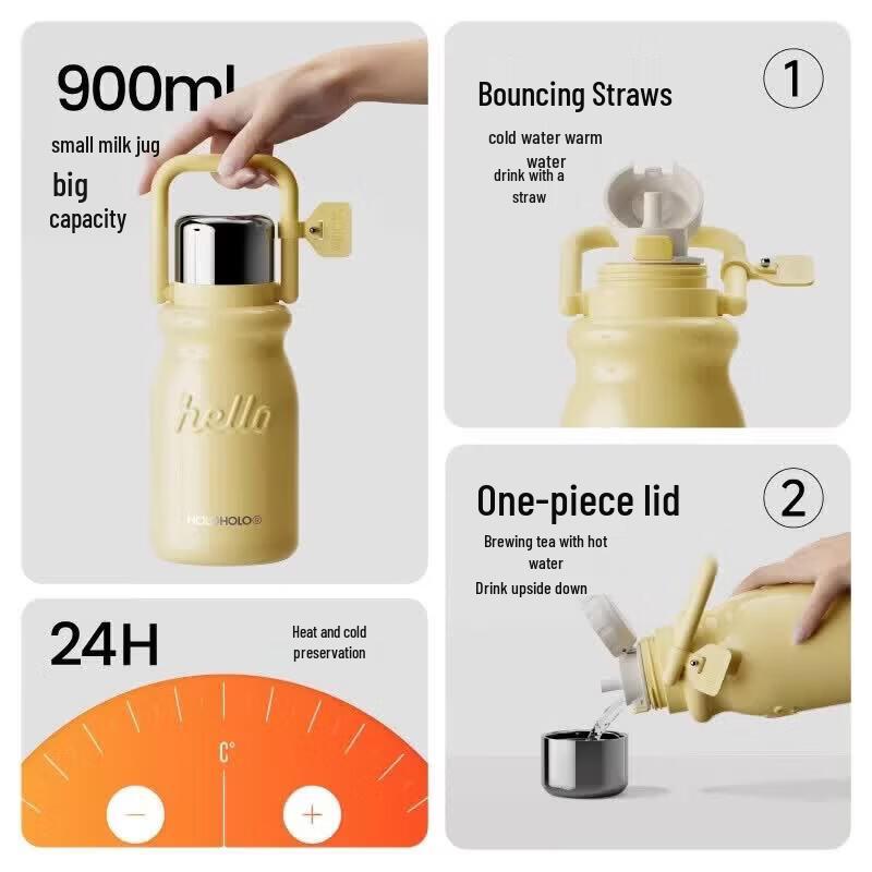 HOLOHOLO 316 Stainless Steel Insulated Straw Bottle