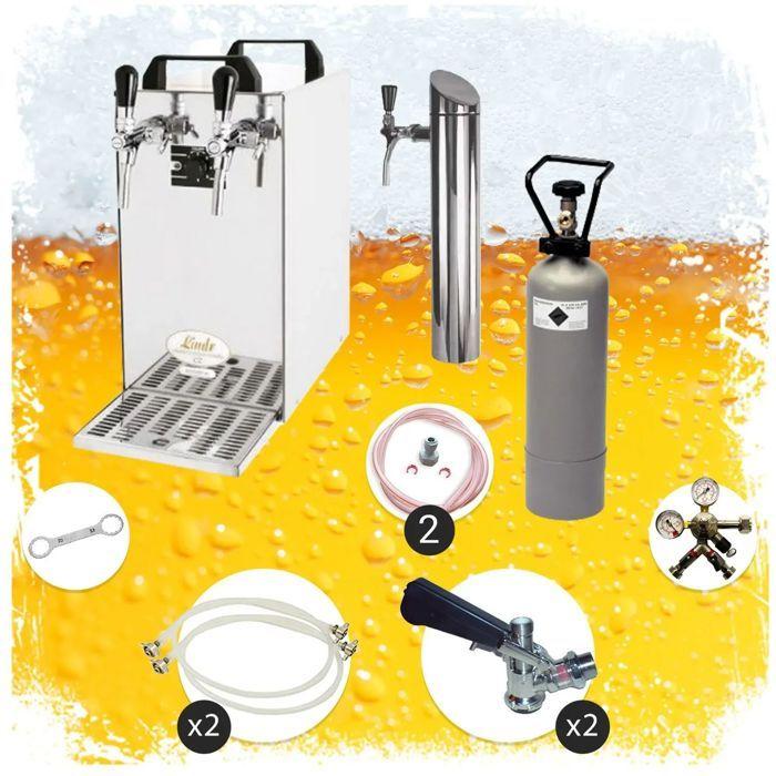 Ensemble sous comptoir tirage bière Contact 40, 50 l/h, colonne, têtes panier, Green Line