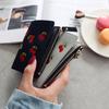 PU Leather Retro Cherry Wallets Card Bag Zipper Change Bag Fashion Short Clutch Bag  Women