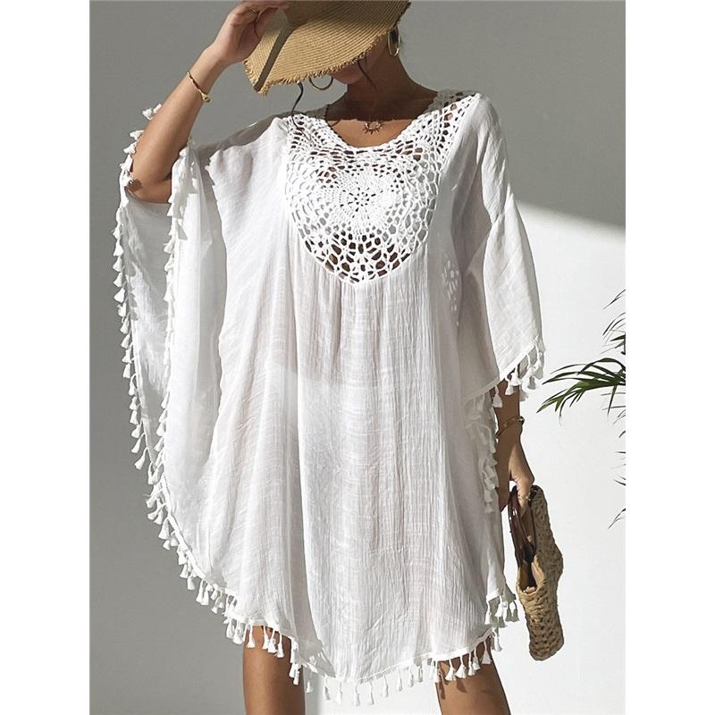Beach Skirt Summer New Style Ladies Long Skirt Beach Blouse Crocheted Stitching Tassel Swimsuit Bikini Outer Wear