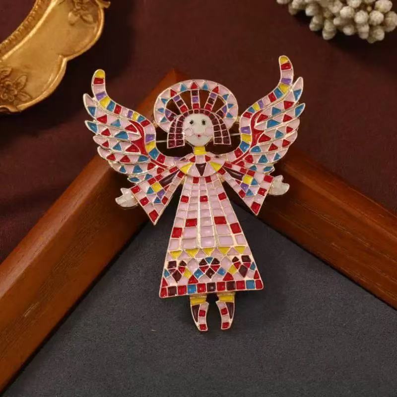 

Розфарбовані крила ангела для дівчат Унісекс Вінтажний аксесуар Брошка 5.5*7CM