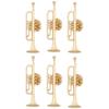 6 pz Spilla Strumento Musicale Finitura Oro Materiale Lega Tromba Spilla Pin Ornamento Zaino