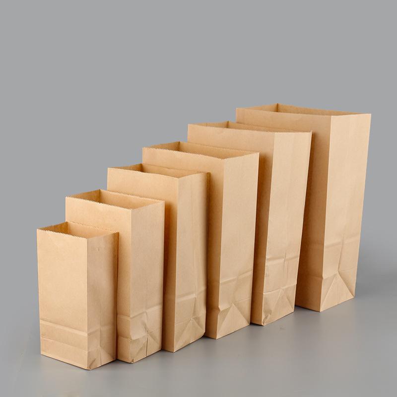 200PCS kraft paper bags holiday gift bags sandwiches bread candy party packaging paper bags takeout bags food bags