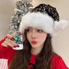 Santa Claus Christmas Hat Sequin Red Plush Hat Fashion Santa Claus Hat  Warm