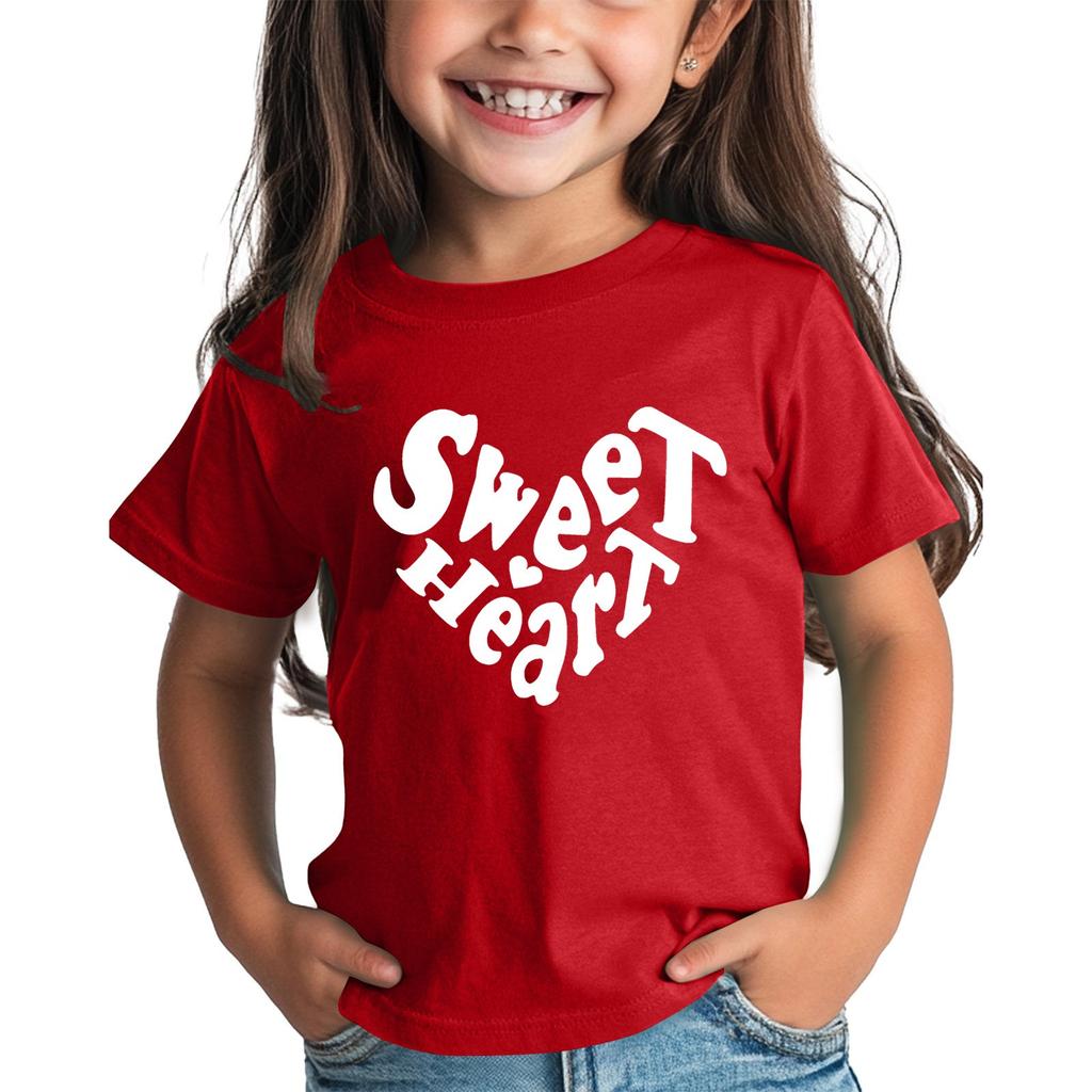 Koszulka dla chłopca i dziewczynki na Walentynki Słodkie koszulki z serduszkami dla dzieci Koszulki walentynkowe dla dzieci