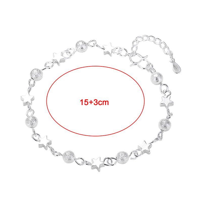 Korean Silver Color Small Star Fresh Bracelet Star Bracelets For Women Personality Round Bead Bracelet