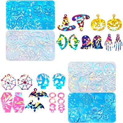 Halloween Silicone Mould Holographic Resin Mold for DIYs Keychain Pendant Earrings Molds Accessories Jewelry Making Tool