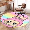 Labubu Pattern Round Rug, Indoor/Outdoor Mat, for Picnic, Gameroom, Bedroom, Office, Living Room, Home Decor Carpet, Birthday Gift