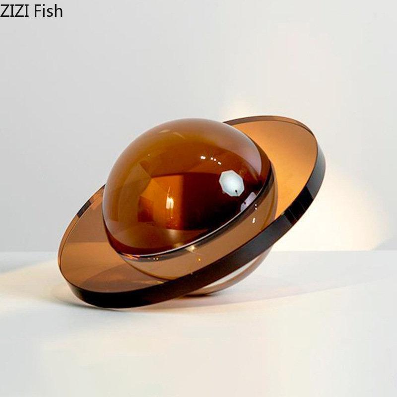 Transparent Crystal Planet Artwork Ornaments Geometric Crystal Crystal Statue Desk Decoration Crafts Sculpture Modern Home Decor