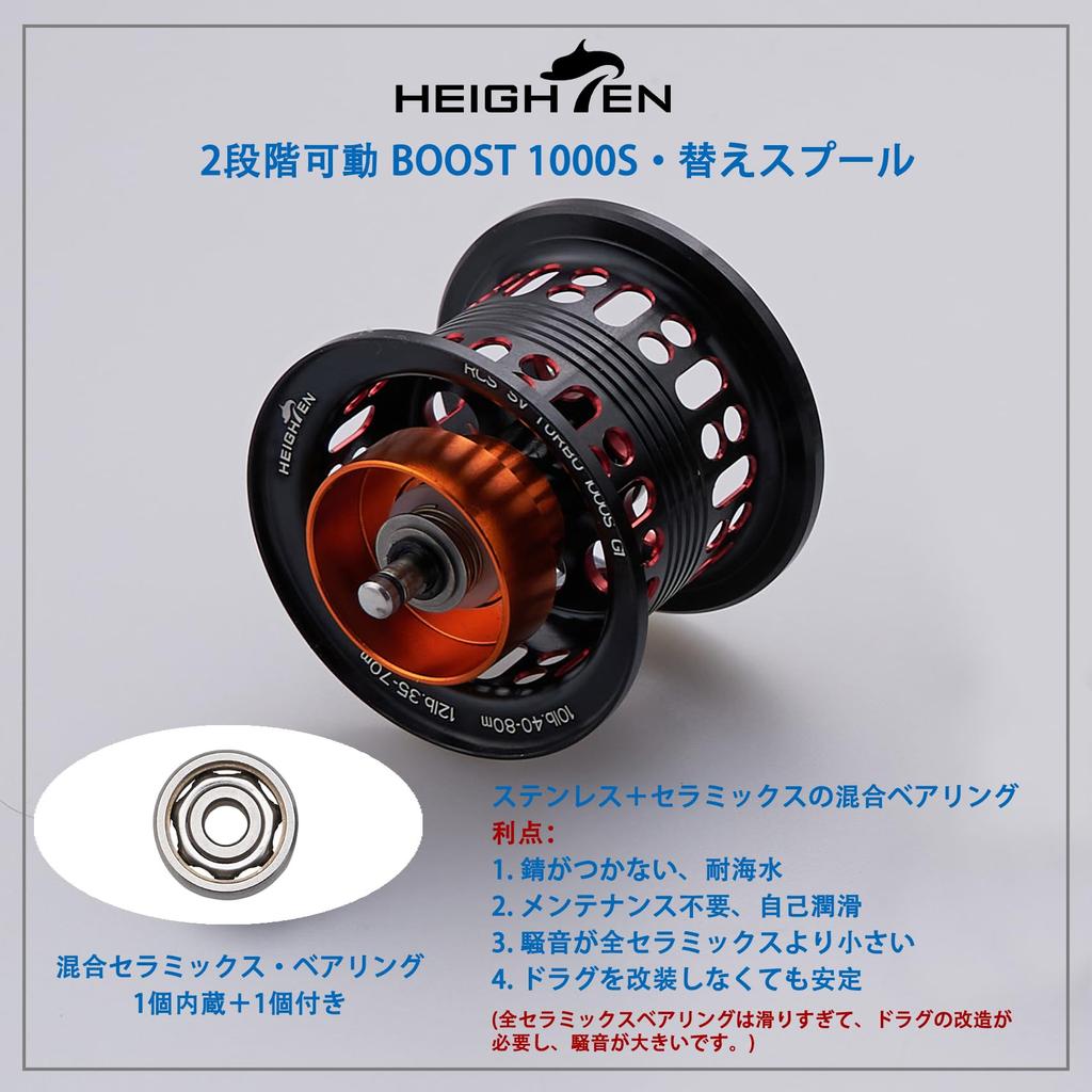 HEIGHTEN Reel Spool BOOST Replacement Spool with Bearings for Daiwa Baitcasting and Silver Wolf 2-Stage Adjustable, Reels, Steez, Zillion, Ryoga,