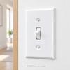 Wall Cover Plate for a Single-Gang Position, Smooth White Molded Face with a Central Lever Opening and 2 Included Mounting Screws for Placement