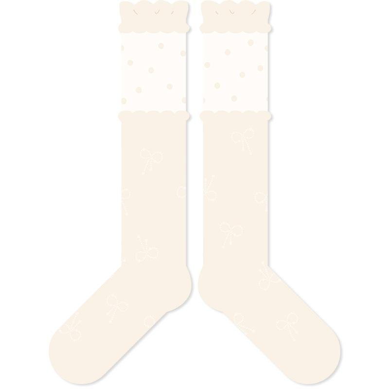 

Summer Bow-knit Ankle Socks, Breathable Glass Fiber, Sweet Ballet Stockings, Long Socks 1 pair