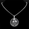 Witch Mushroom Star Triple Moon Phases Necklace for Women/Men Stainless Steel Wicca Pagan Chain Necklaces Gothic Jewelry Collar