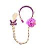 Prinzessin Mädchen Blumen Stirnband Blume Fary Verkleiden Weben Langer Zopf Perücke Stirnband Kinder Halloween Rapunzel Cosplay Kopfschmuck