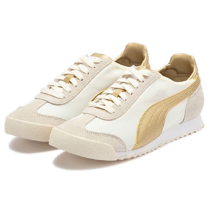 Puma Roma OG Nylon Metallic - Whisper White Team Gold Unisex Sneakers Cream 390635-02