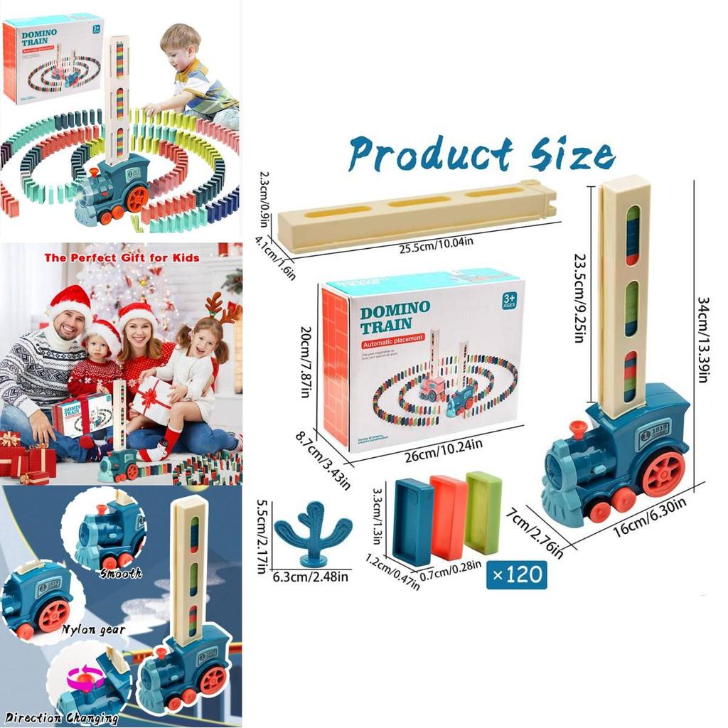 Multicolored Domino Train Set With Sound For Kids Educational Building Toys