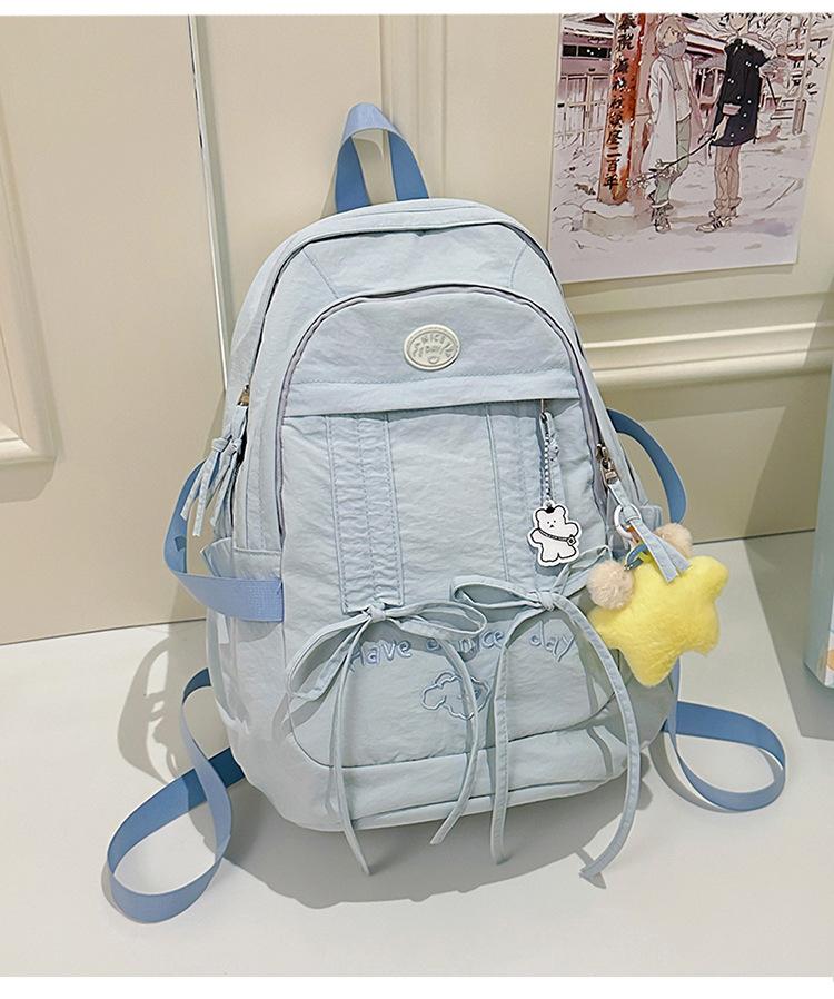 School bag cute sweet bow medium high value Mori fresh travel back