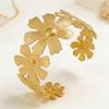 Exquisite Metal Flower Bracelet - Middle Eastern-Inspired Elegant Hand Jewelry