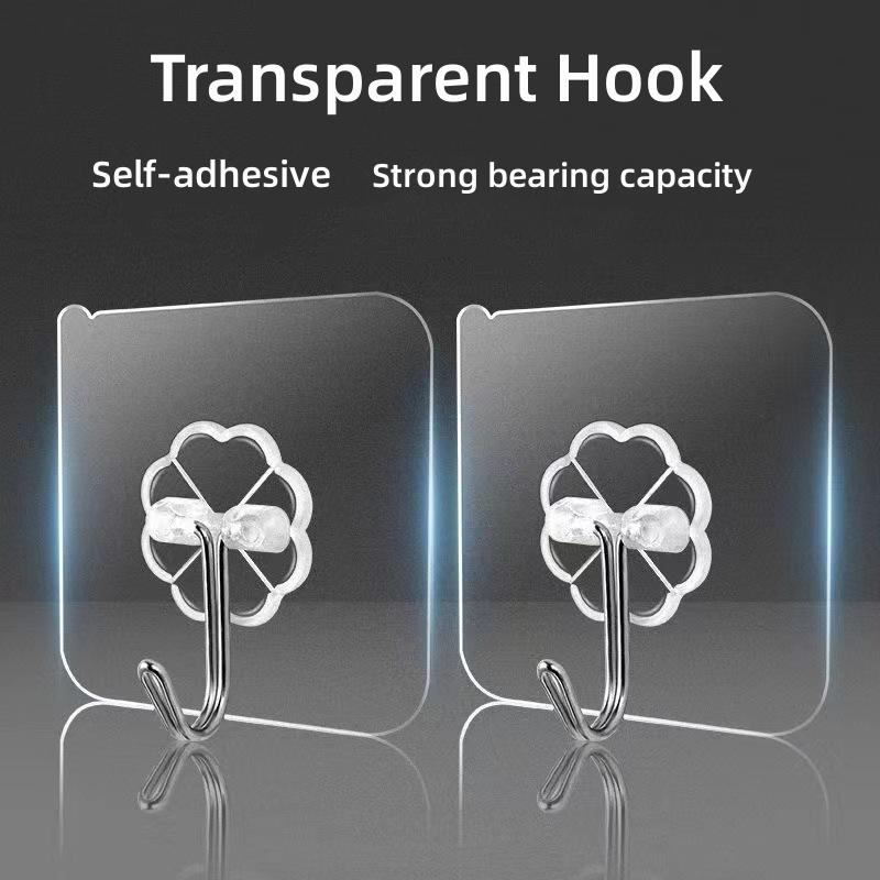 

Прозрачный крючок, водонепроницаемые несущие прочные настенные самоклеящиеся крючки для хранения предметов