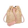Women Fashion Solid Color High Capacity Weave Tassels Shoulder