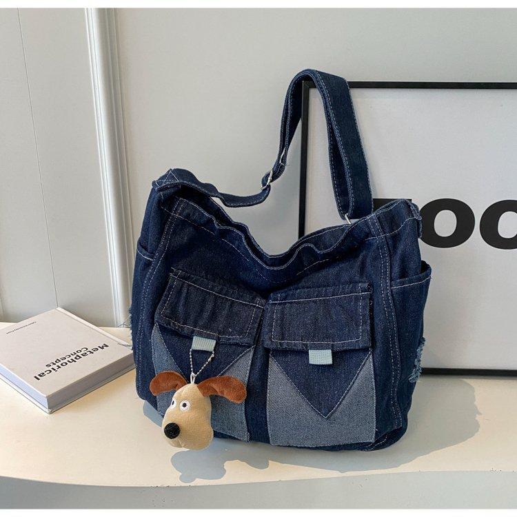 Denim Crossbody Bag for Women Vintage Retro Shoulder Bags Multi-Pocket Leisure Tote Handbag Luxury Designer Female Shopping Bags