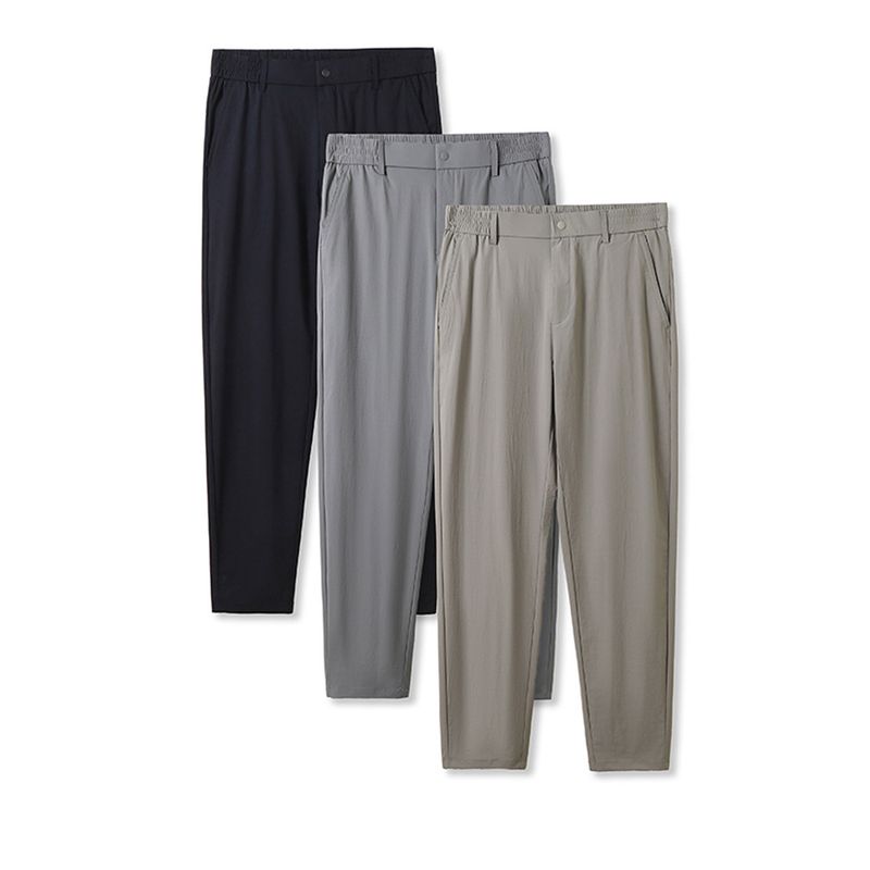 Outdoor Business Casual Thin Stretch Cool Feeling Ice Silk Leggings Men's Summer Straight Pants Foreign Trade Men's Trousers Quick-Drying Trousers