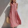 European and American Summer New Dresses Are Loose and Comfortable Sleeveless Plaid Women's Clothing