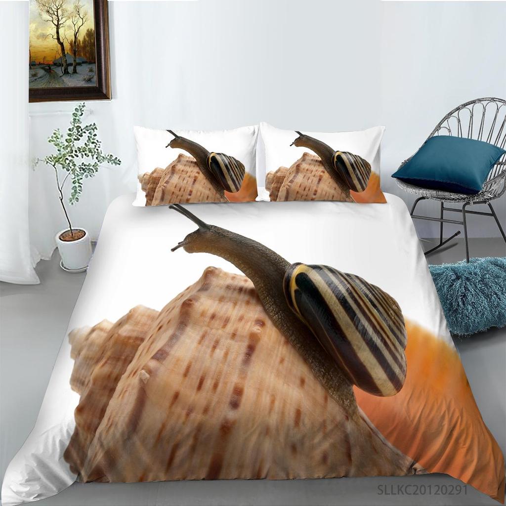 Bedding Cover Suit 2/3 Pcs Snail Home Bedclothes Unique Design Insects Quilt Covers with Pillowcase Bed Sets