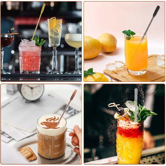 Coffee Stick Stainless Steel Swizzle Stick Reble Metal Stir Sticks Cocktail Coffee Drink Stirrer Spoon Beverage Cocktail Stirrers Stir with Small