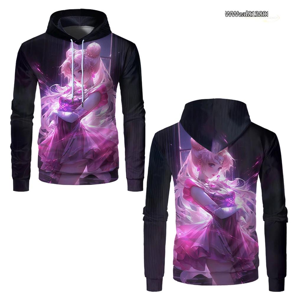 Sailor Moon Anime 3D Printed Men Hoodie Fashion Casual Funny Girls Hoodies Oversized Street Woman Sweatshirts Clothing Tops
