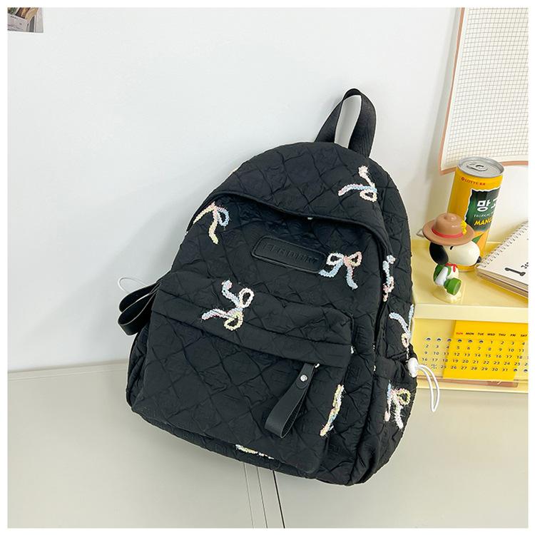 New high-value, fresh and sweet candy-colored bow backpack, lightweight backpack for junior high school students