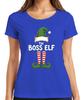 The Boss Elf Christmas Elf Santa Hat Elf Boots Humor Unisexs Tshirt