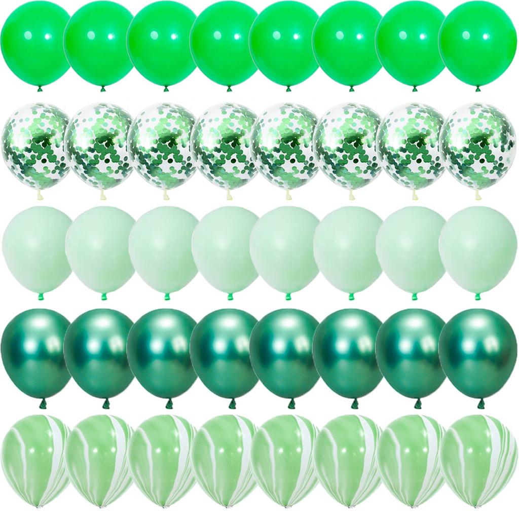 Green Metal Latex Confetti Balloon Jungle Safari Birthday Party Decoration Matte Globos New Year Wedding Party Baby Shower Decor