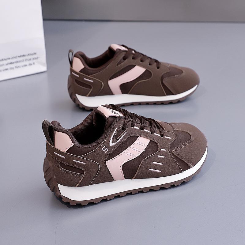 Damen Vulkanisierte Schuhe Herbst Neu Bequem Mode Schnürung Plateau Sneaker Höhensteigerung Outdoor Rutschfest Laufschuhe