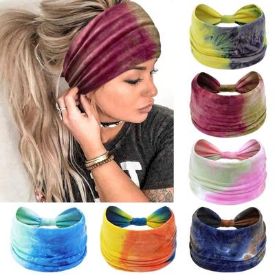 4 ks Křížová široká čelenka Dámská široká vlasová páska Boho Elastická sportovní pokrývka hlavy Jógová vlasová páska Cvičební čelenka