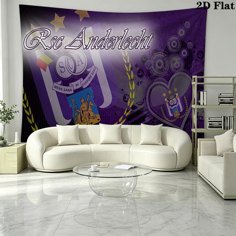 RSC Anderlecht Wall Tapestry Aesthetic Wall Hanging Printed Fabric Blanket Decorative Tapestries for Bedroom Living Room Home Decor