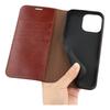 For iPhone 14 Pro Stand Cases Genuine Split Leather Wallet Phone Cover Magnetic Closure