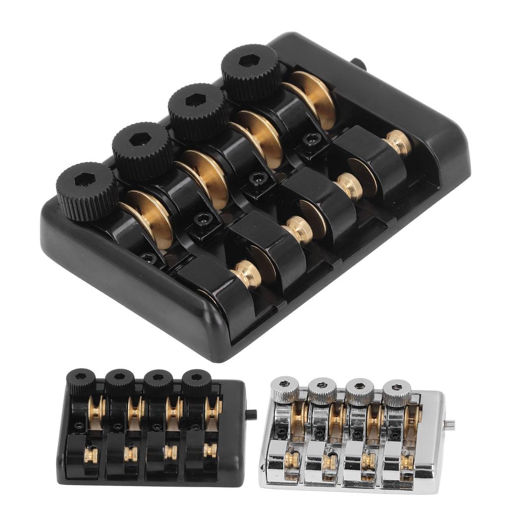 4 String Headless Electric Bass Bridge Zinc Alloy Brass Bridge Replacement with String Lock