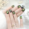 24PCS Cat Eye Fake Nails Short Artficial Nails Reusable Acrylic Nails  DIY Manicure Art